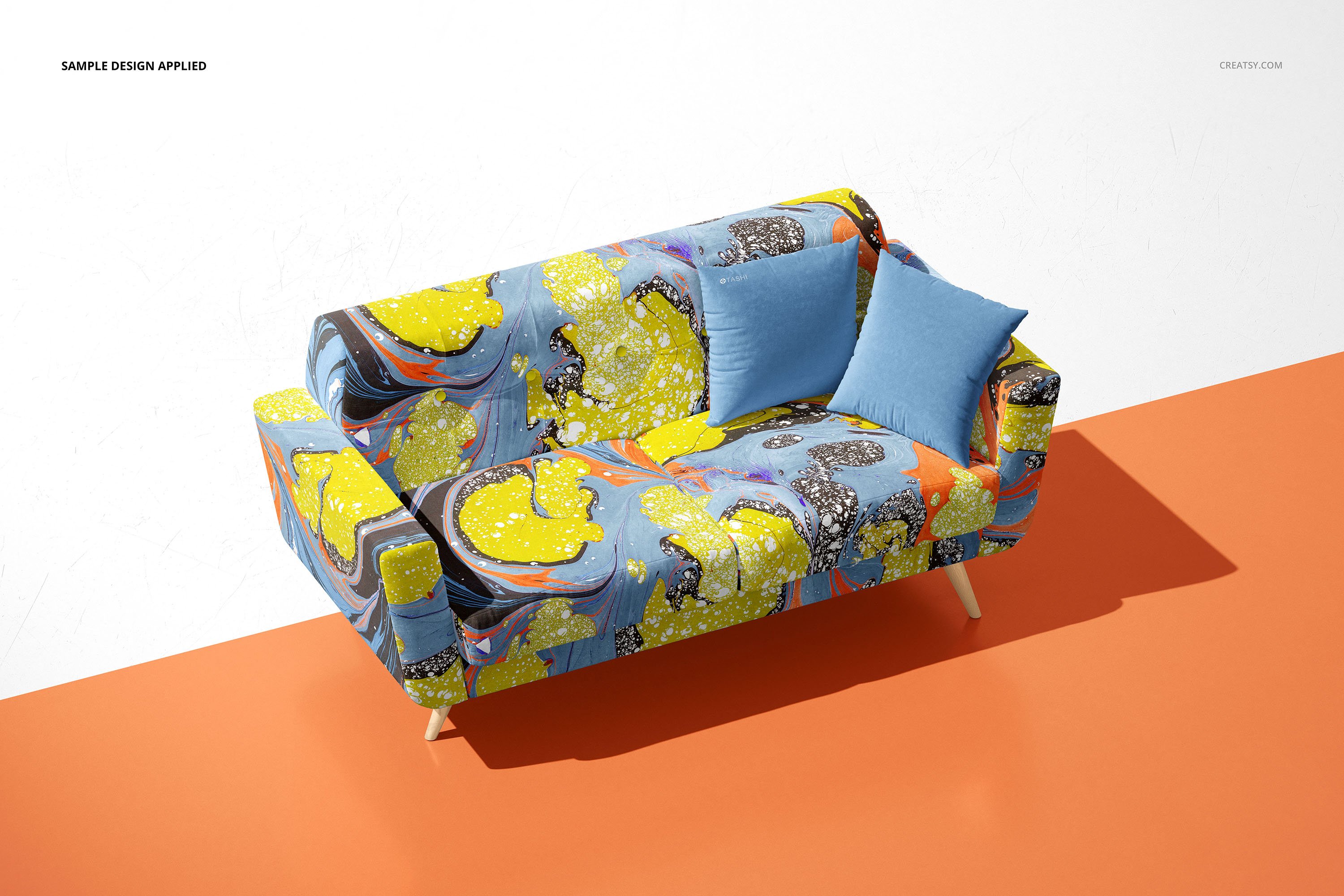 现代时尚宜家风沙发面料印花图案设计展示PSD样机模板合集 Modern Sofa Mockup Set (29FFv.10)_img_2