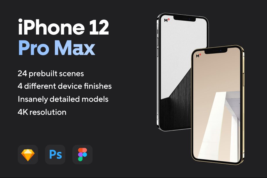 24个APP界面设计苹果iPhone 12 Pro Max手机屏幕演示样机模板 iPhone 12 Pro Max Mockups_img_2