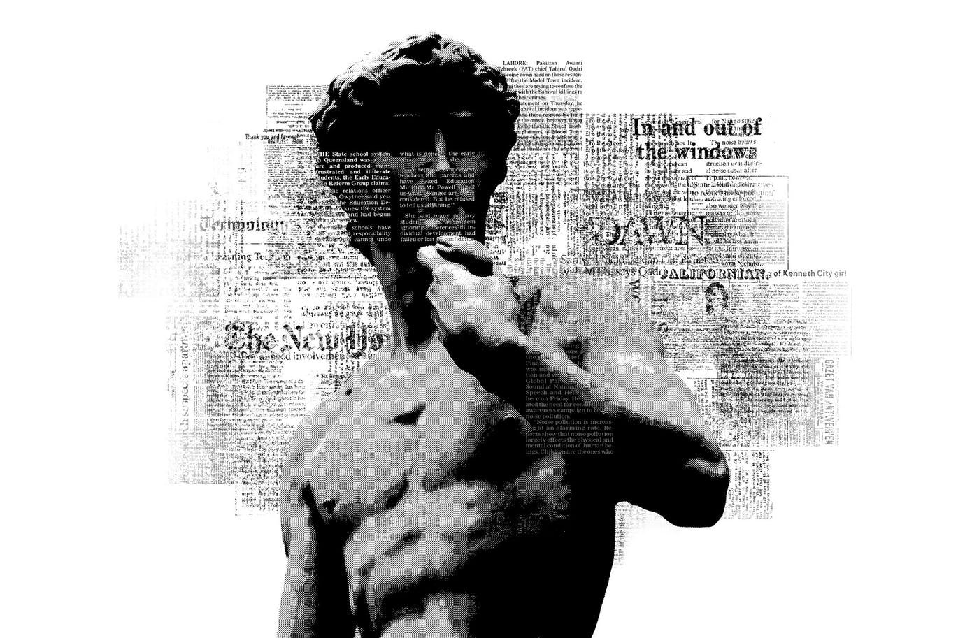 逼真报纸媒体照片混合艺术效果图片处理滤镜PS样式模板 Newspaper Mixed Media Photo Effect_img_2
