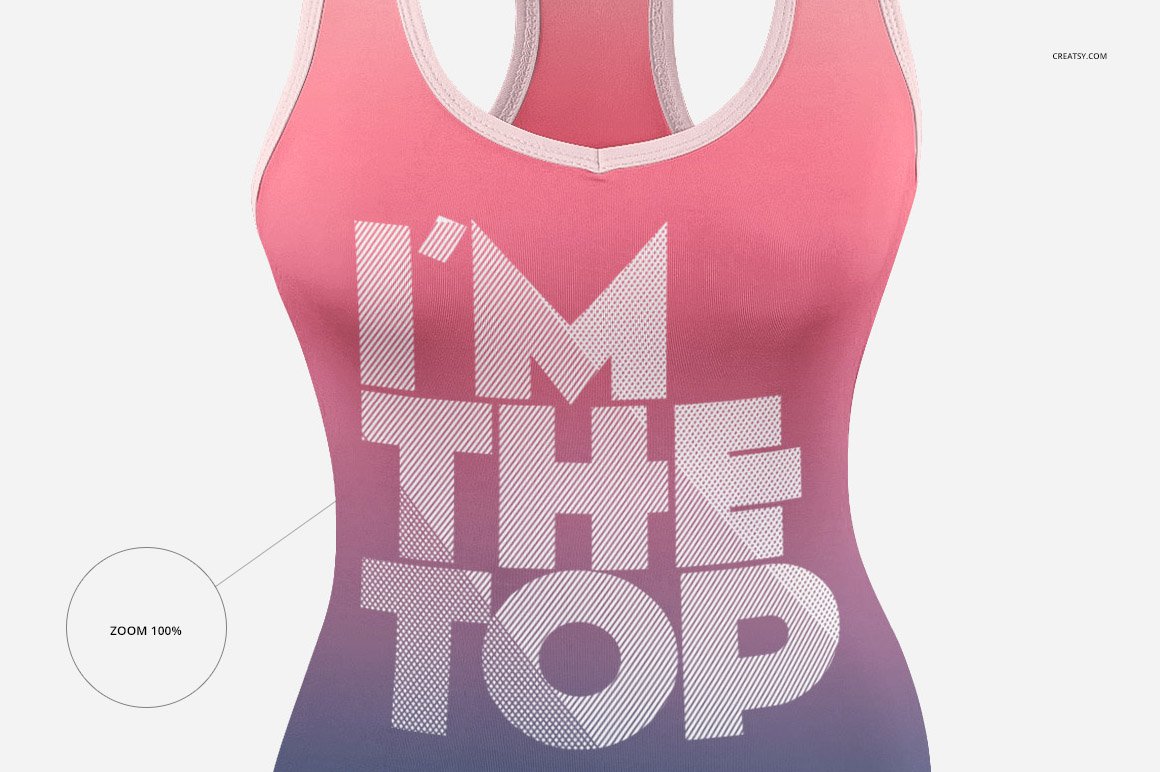 女士运动健身背心印花图案设计样机合集 Women Tank Top Mockup Set_img_2