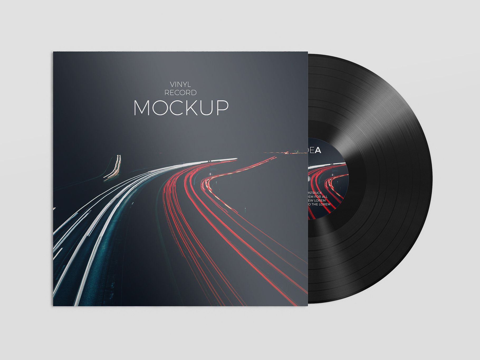 12个逼真黑胶片包装设计PS智能贴图样机模板 Vinyl Record Mockup_img_2