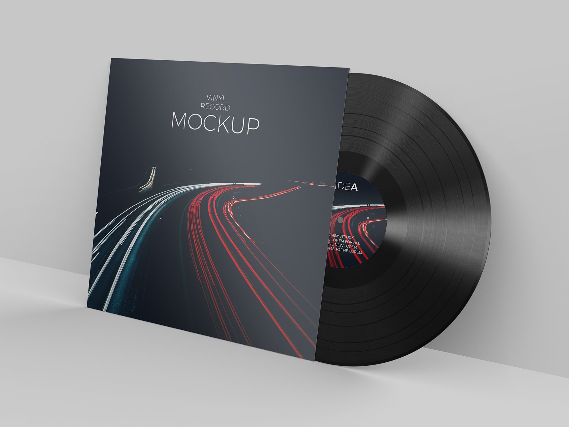 12个逼真黑胶片包装设计PS智能贴图样机模板 Vinyl Record Mockup_img_2