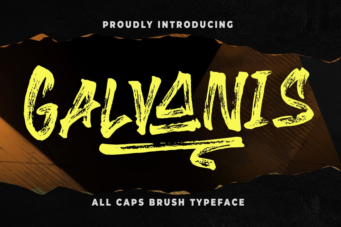 复古涂鸦效果标题品牌徽标Logo手写粗体英文字体素材 Galvanis All Caps Brush Typeface_img_2