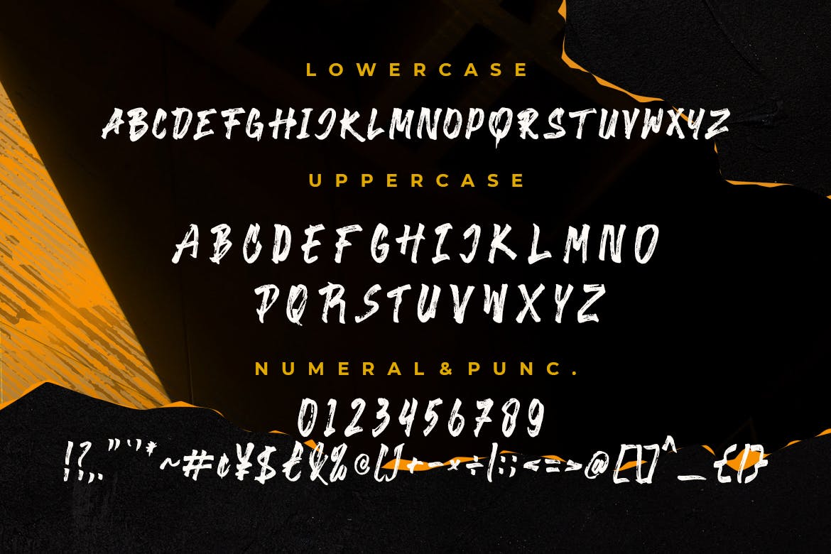 复古涂鸦效果标题品牌徽标Logo手写粗体英文字体素材 Galvanis All Caps Brush Typeface_img_2