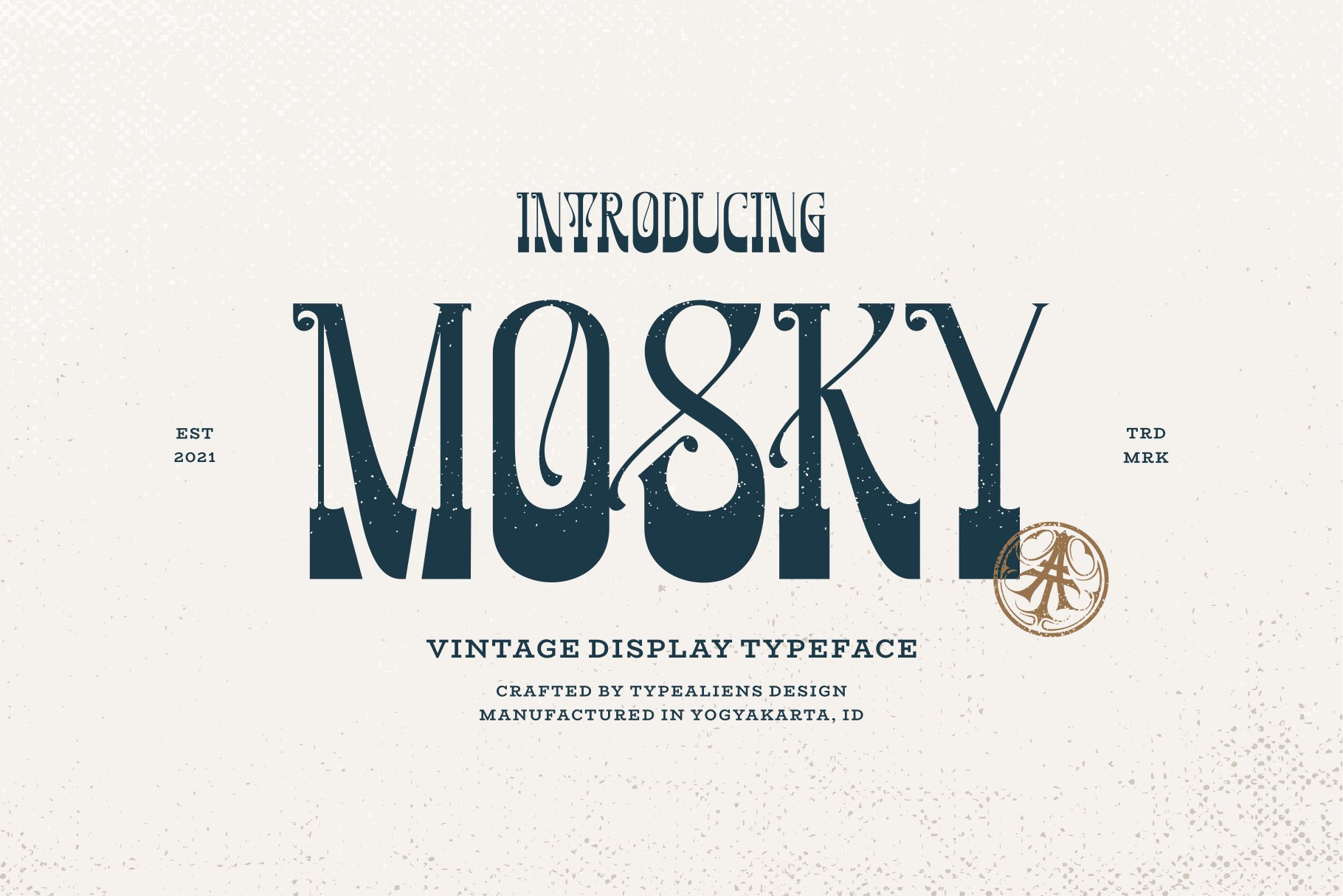 潮流复古逆反差酸性海报标题Logo衬线英文字体素材 Mosky Font_img_2