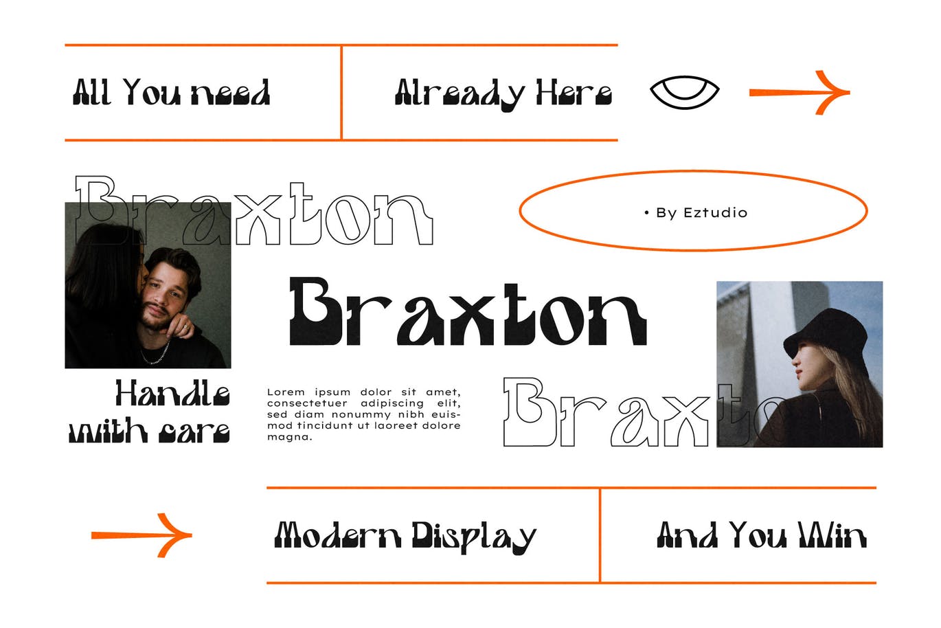 现代潮流逆反差酸性海报标题Logo设计衬线英文字体素材 Braxton Font_img_2