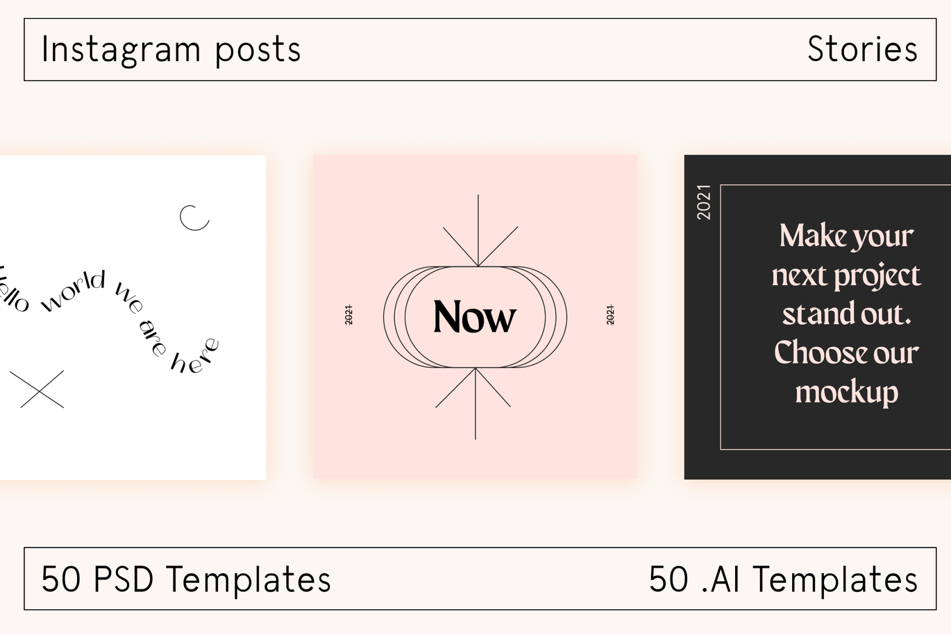 25款潮流复古炫彩渐变新媒体电商海报PS设计模板素材 Lo Fi Instagram social template_img_2