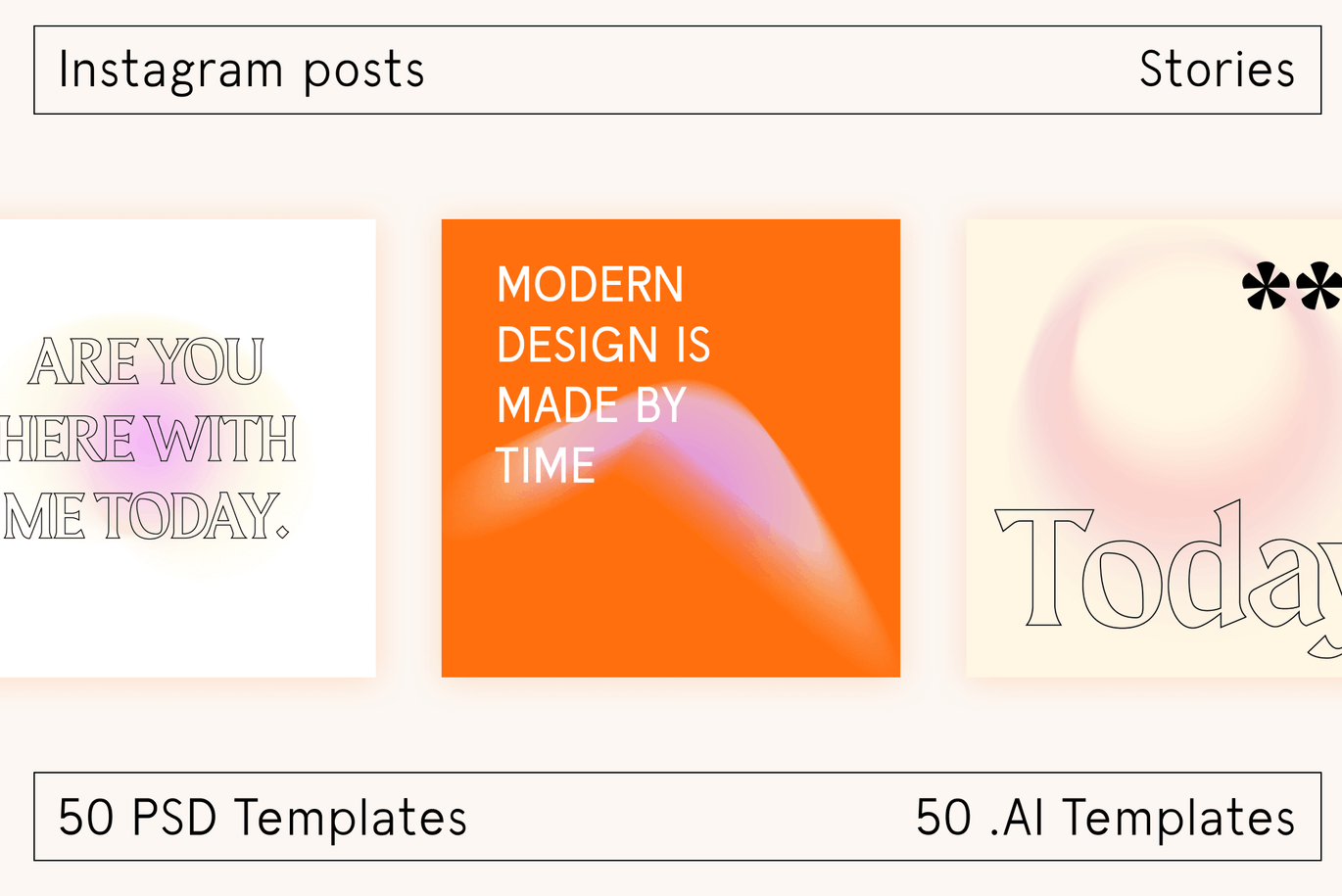 25款潮流复古炫彩渐变新媒体电商海报PS设计模板素材 Lo Fi Instagram social template_img_2