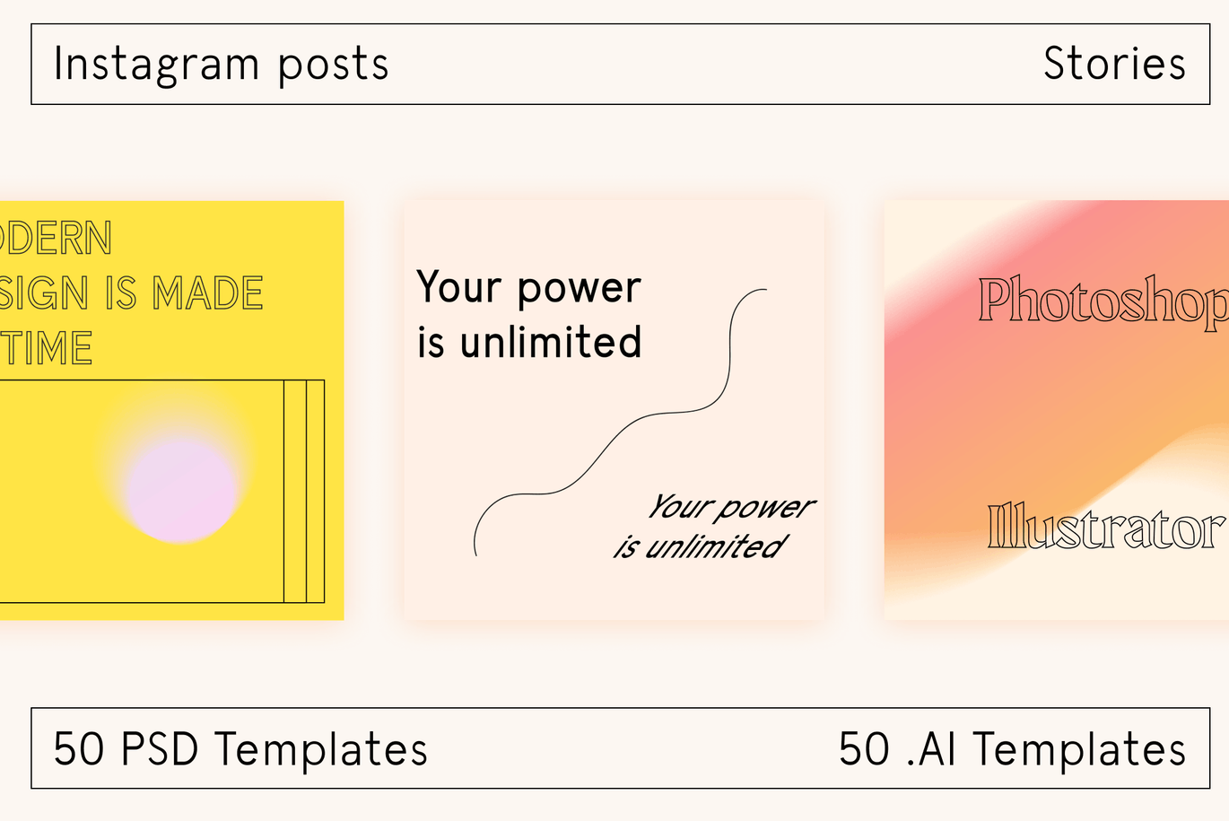 25款潮流复古炫彩渐变新媒体电商海报PS设计模板素材 Lo Fi Instagram social template_img_2