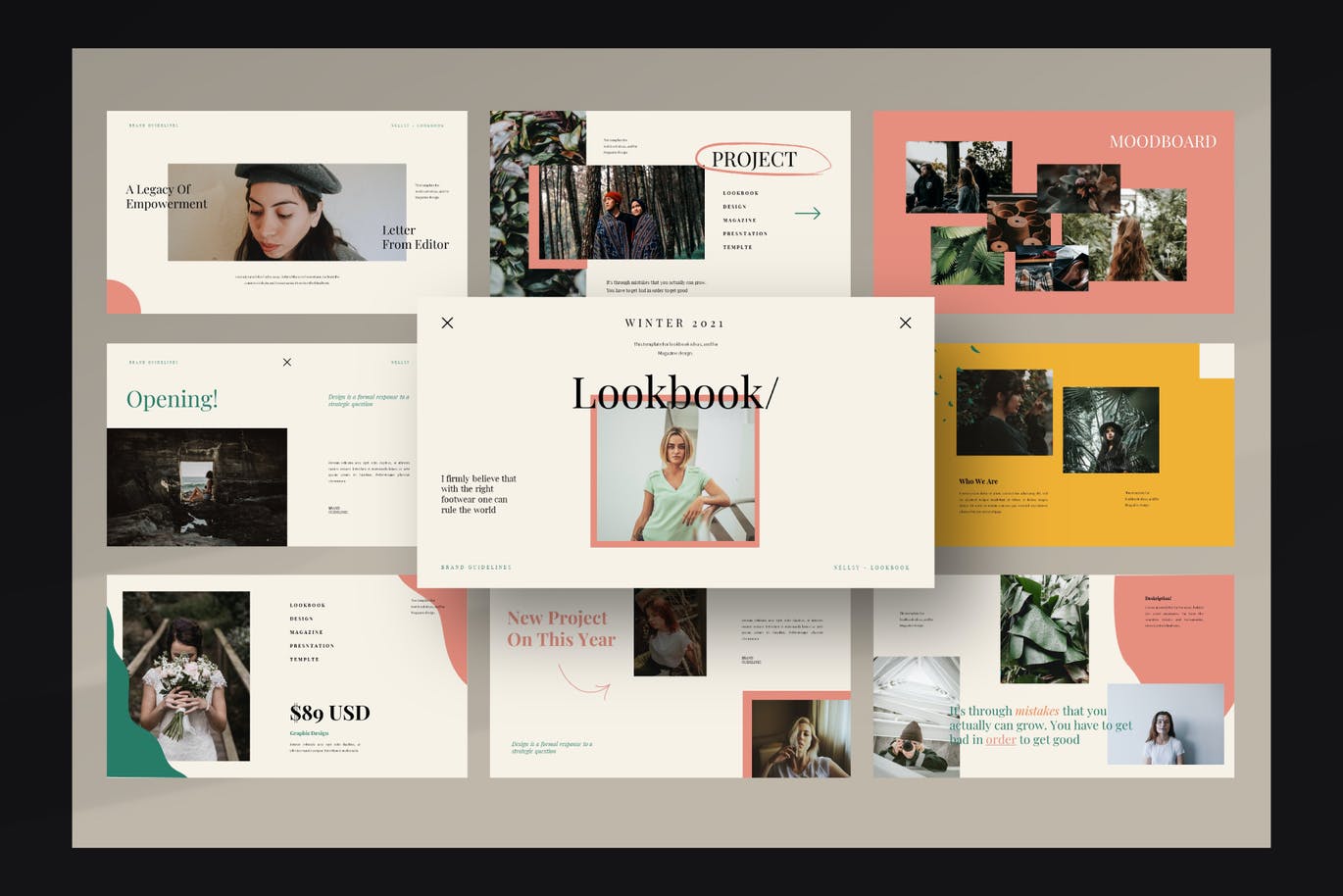 时尚Lookbook风提案简报作品集设计PPT+Keynote模板 Lookbook Powerpoint Template_img_2