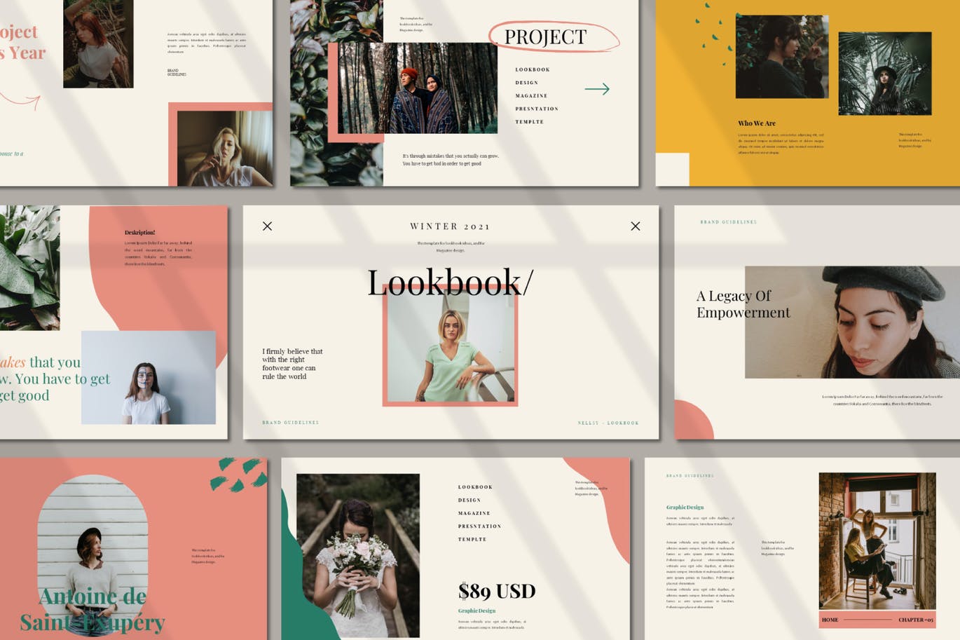 时尚Lookbook风提案简报作品集设计PPT+Keynote模板 Lookbook Powerpoint Template_img_2