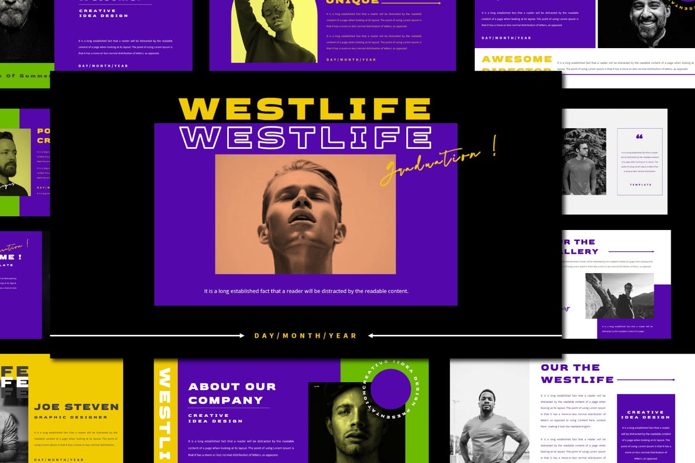 潮流炫彩品牌策划案提报演示文稿设计PPT+Keynote模板 WESTLIFE Presentation Template_img_2