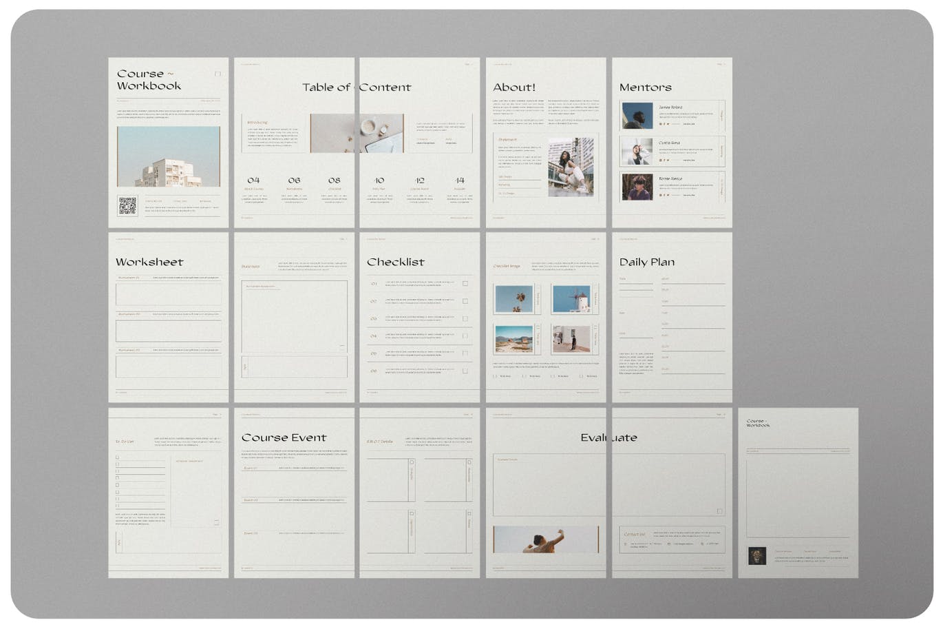 16页课程工作簿手册设计INDD模板素材 The Course Workbook  Minimal_img_2