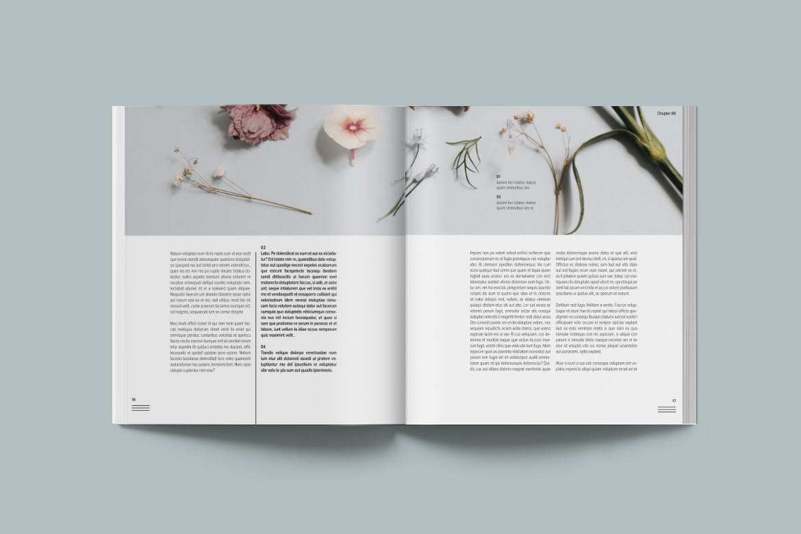 简约优雅画册杂志设计INDD模板素材 Magazine Template Bloom_img_2