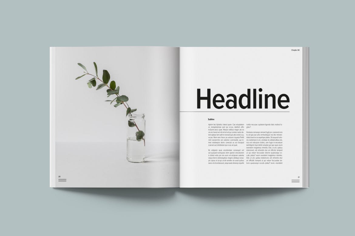 简约优雅画册杂志设计INDD模板素材 Magazine Template Bloom_img_2