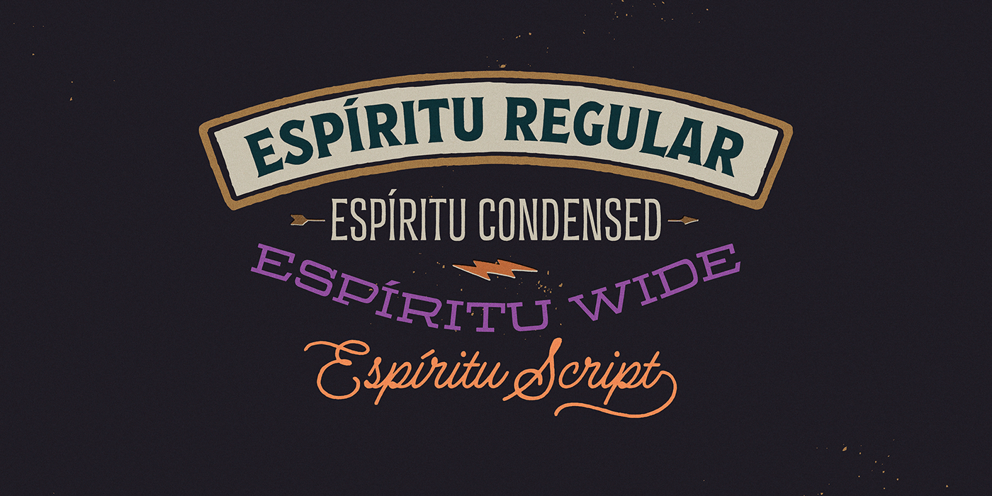 时尚复古海报标题徽标Logo设计英文字体下载 Espiritu Font Family_img_2