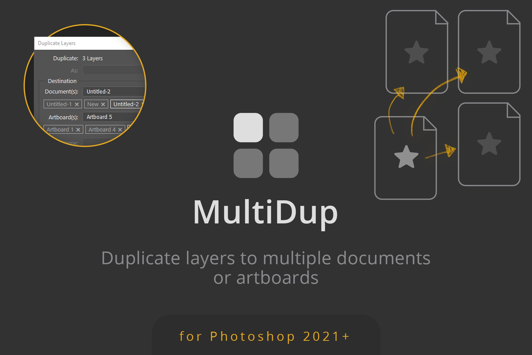 一键批量复制图层处理特效PS插件素材 MultiDup - Batch Duplication In PS_img_2