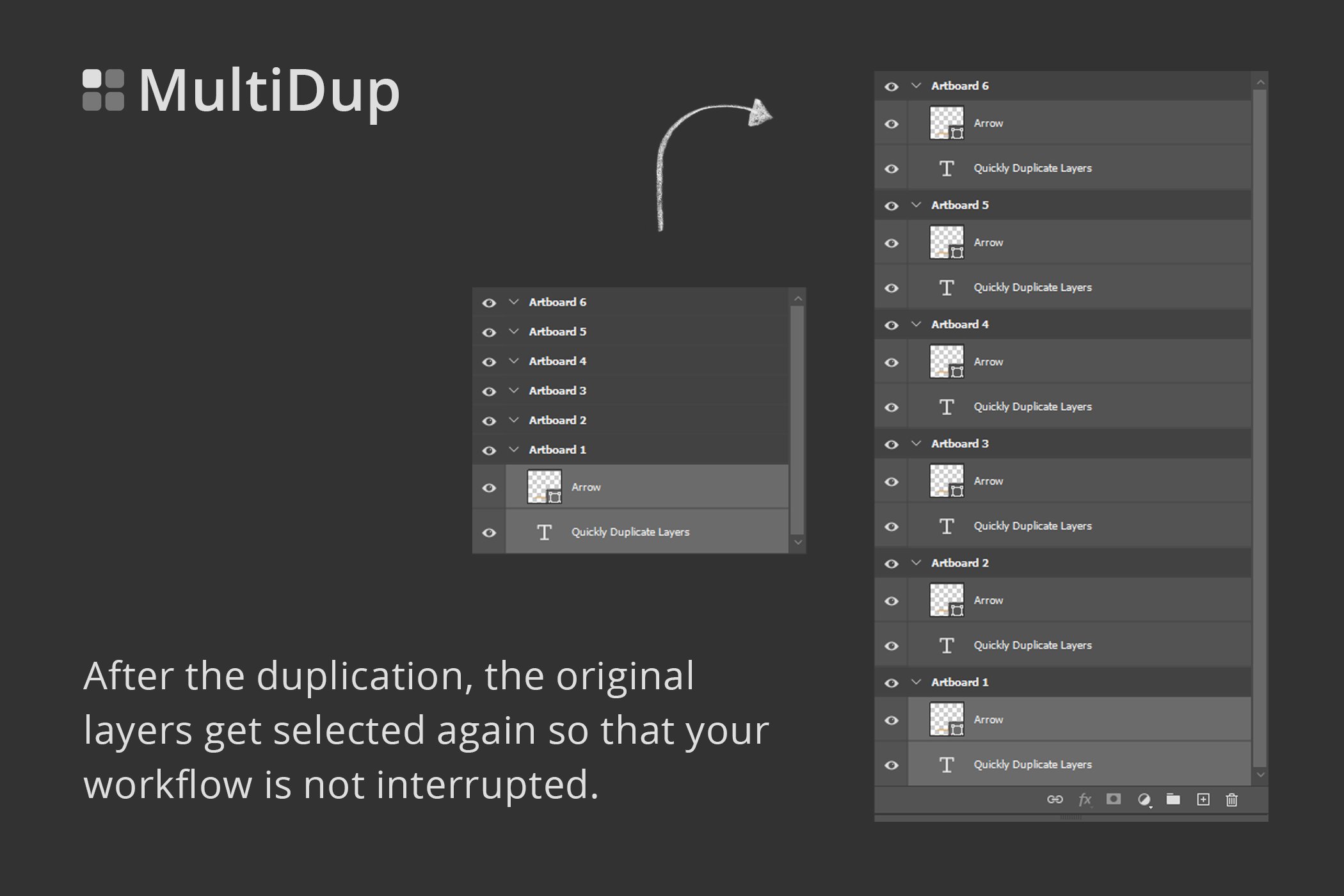 一键批量复制图层处理特效PS插件素材 MultiDup - Batch Duplication In PS_img_2