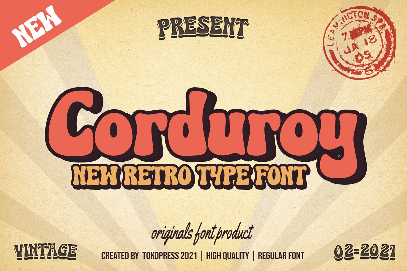 复古圆润海报标题Logo设计粗体英文字体素材 Corduroy - Classic Groovy Font_img_2