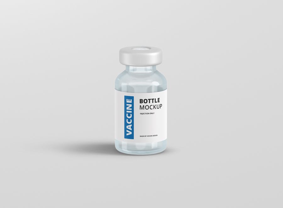 高品质医疗疫苗药瓶设计PS智能贴图样机模板 Vaccine Bottle Mockup_img_2