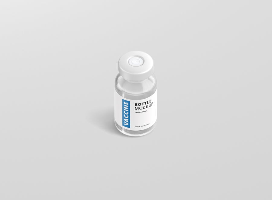 高品质医疗疫苗药瓶设计PS智能贴图样机模板 Vaccine Bottle Mockup_img_2