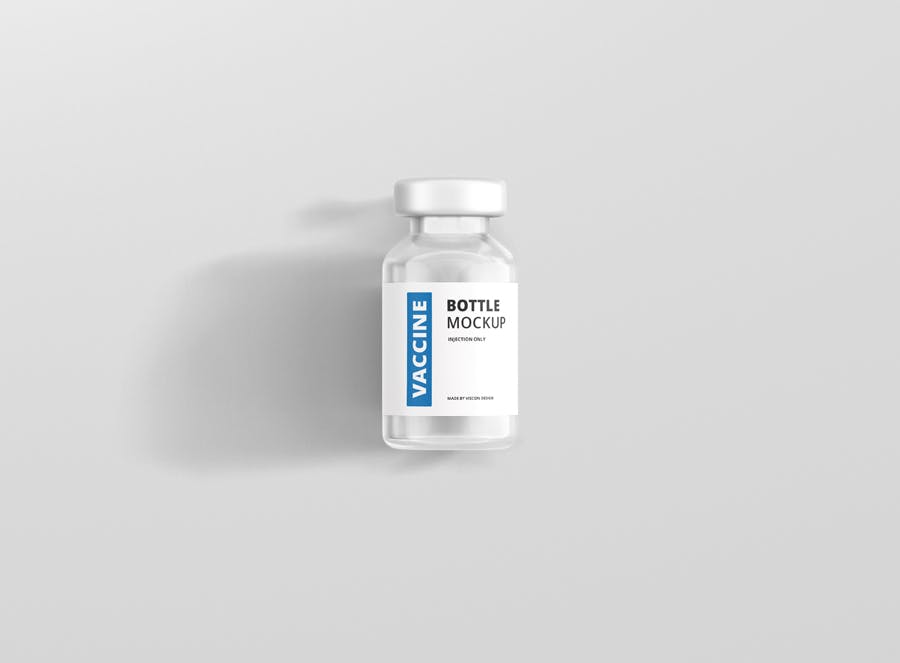 高品质医疗疫苗药瓶设计PS智能贴图样机模板 Vaccine Bottle Mockup_img_2