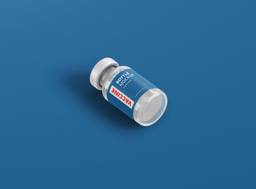 高品质医疗疫苗药瓶设计PS智能贴图样机模板 Vaccine Bottle Mockup_img_2