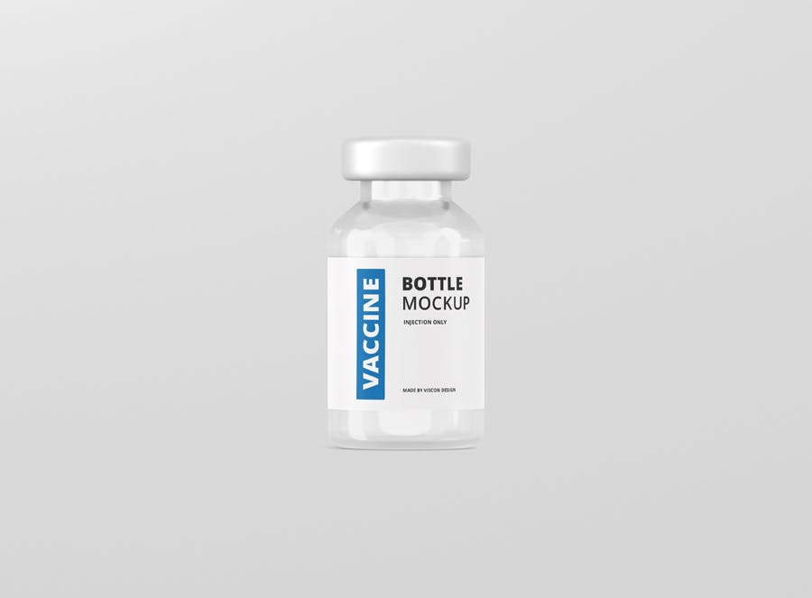 高品质医疗疫苗药瓶设计PS智能贴图样机模板 Vaccine Bottle Mockup_img_2