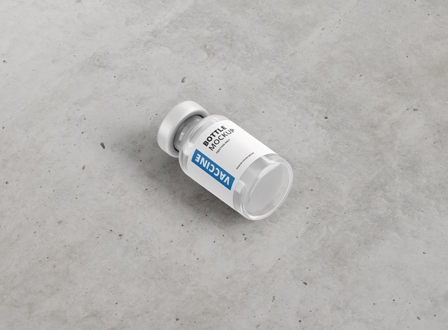 高品质医疗疫苗药瓶设计PS智能贴图样机模板 Vaccine Bottle Mockup_img_2