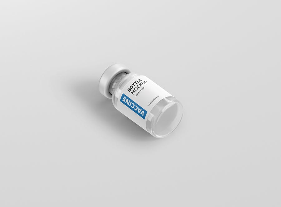 高品质医疗疫苗药瓶设计PS智能贴图样机模板 Vaccine Bottle Mockup_img_2