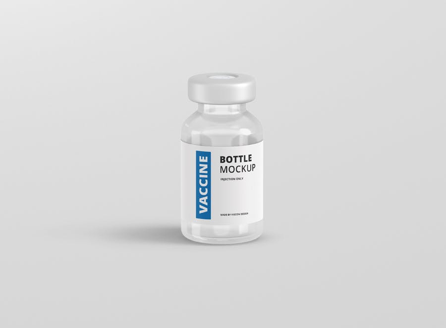 高品质医疗疫苗药瓶设计PS智能贴图样机模板 Vaccine Bottle Mockup_img_2