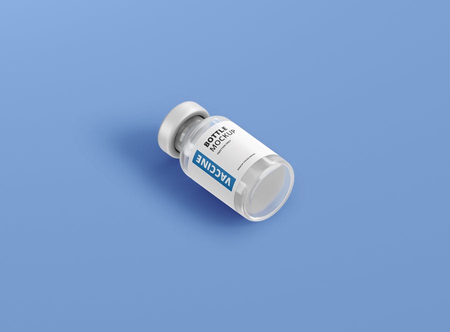 高品质医疗疫苗药瓶设计PS智能贴图样机模板 Vaccine Bottle Mockup_img_2