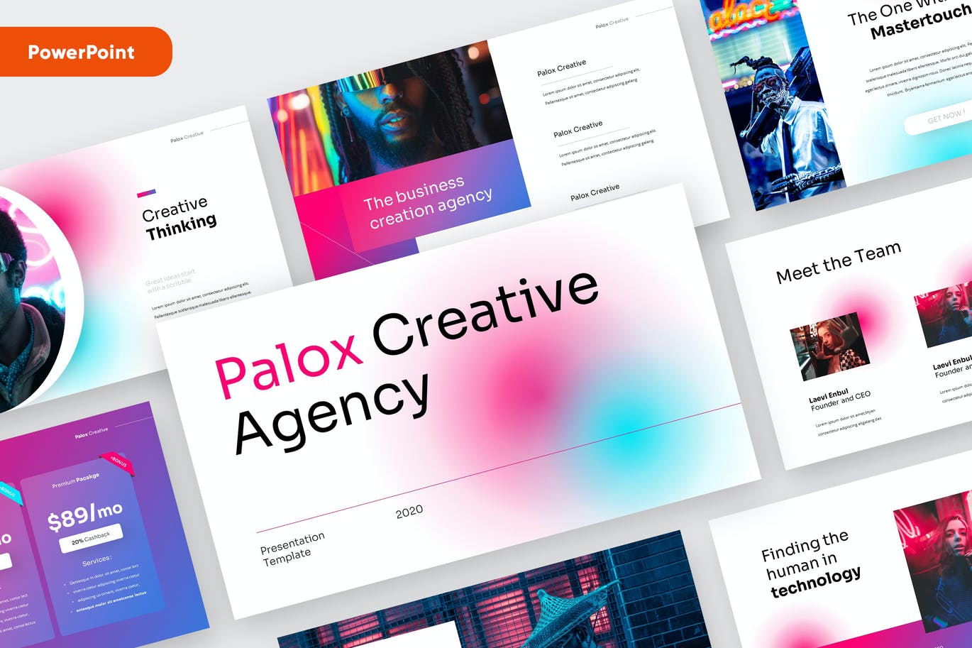 现代炫彩品牌营销策划提报幻灯片设计PPT+Keynote模板素材 PALOX - Creative Agency Powerpoint Template_img_2