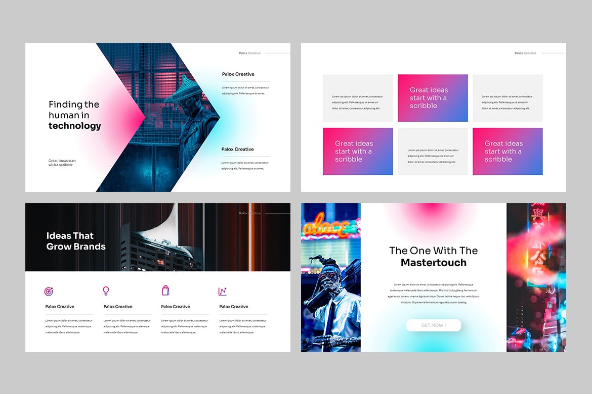 现代炫彩品牌营销策划提报幻灯片设计PPT+Keynote模板素材 PALOX - Creative Agency Powerpoint Template_img_2