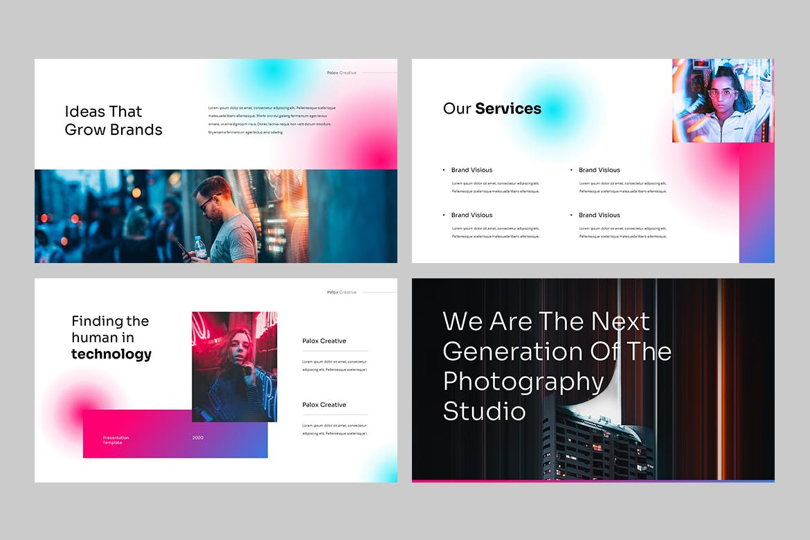 现代炫彩品牌营销策划提报幻灯片设计PPT+Keynote模板素材 PALOX - Creative Agency Powerpoint Template_img_2