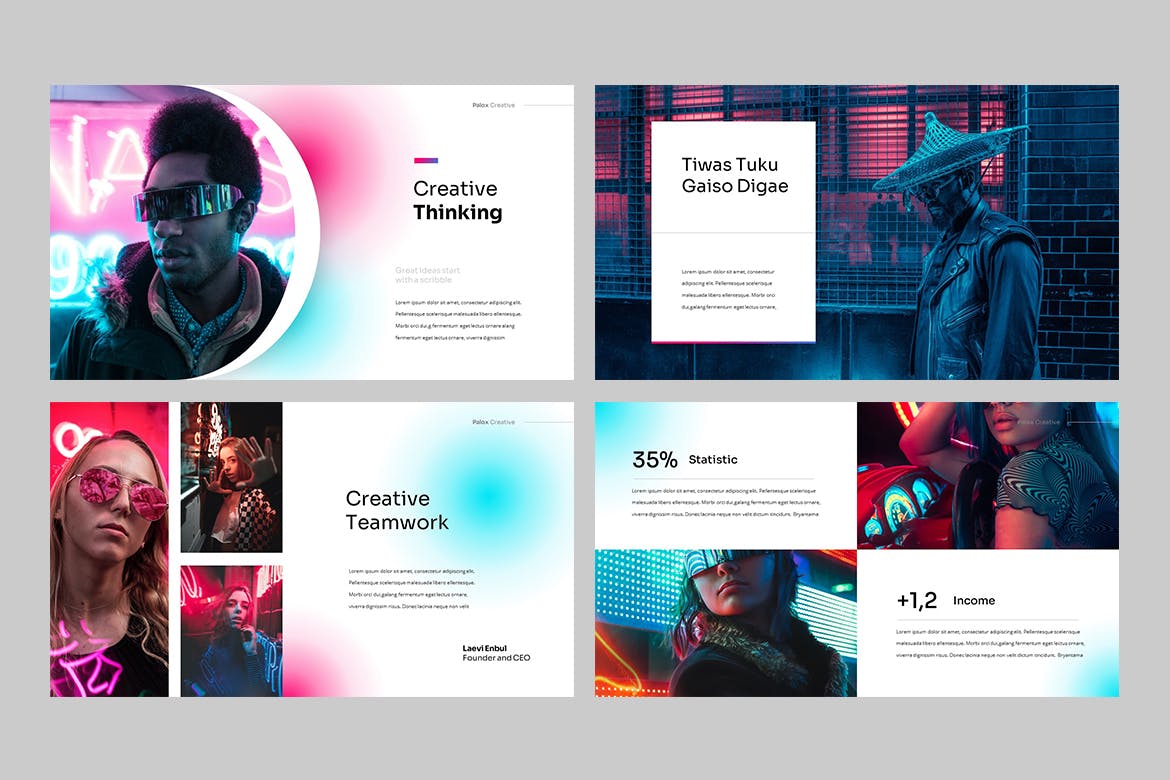 现代炫彩品牌营销策划提报幻灯片设计PPT+Keynote模板素材 PALOX - Creative Agency Powerpoint Template_img_2