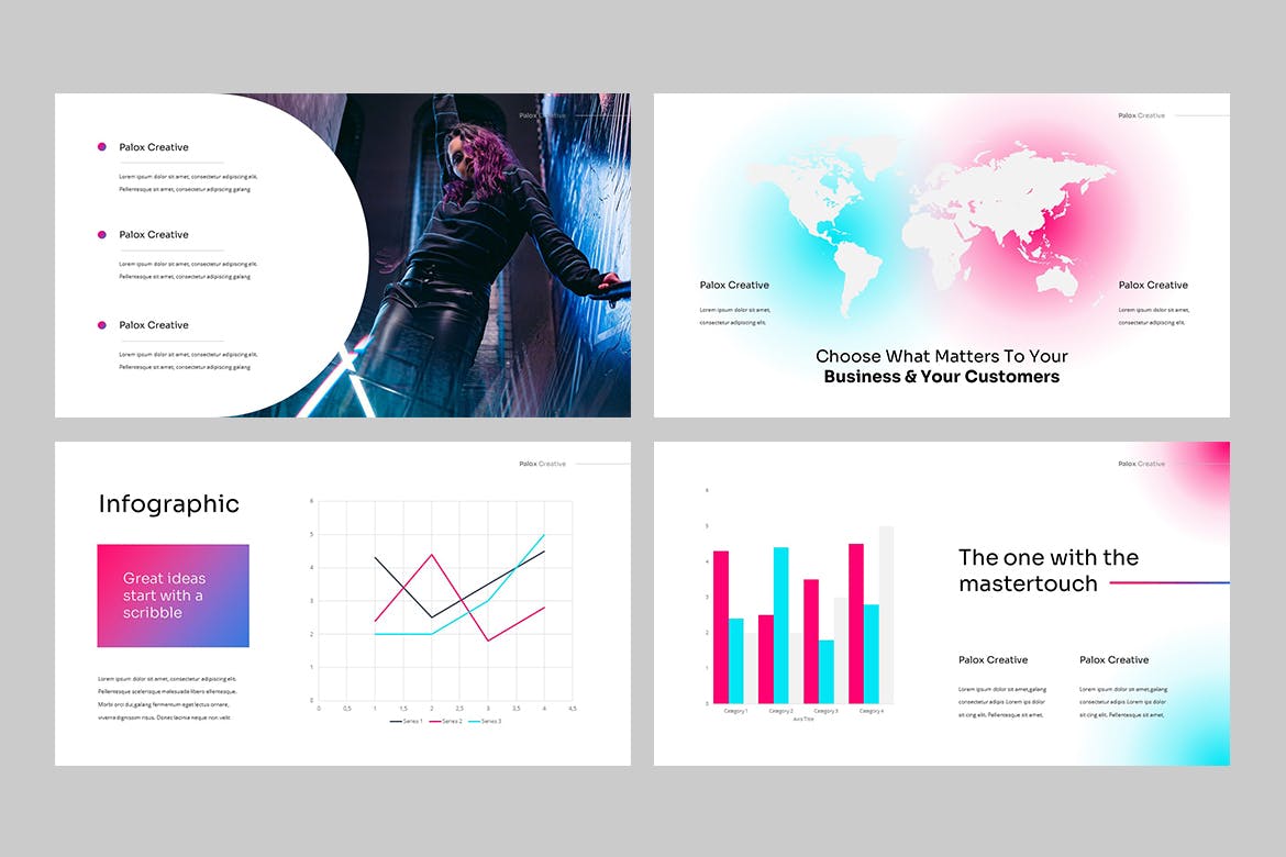 现代炫彩品牌营销策划提报幻灯片设计PPT+Keynote模板素材 PALOX - Creative Agency Powerpoint Template_img_2