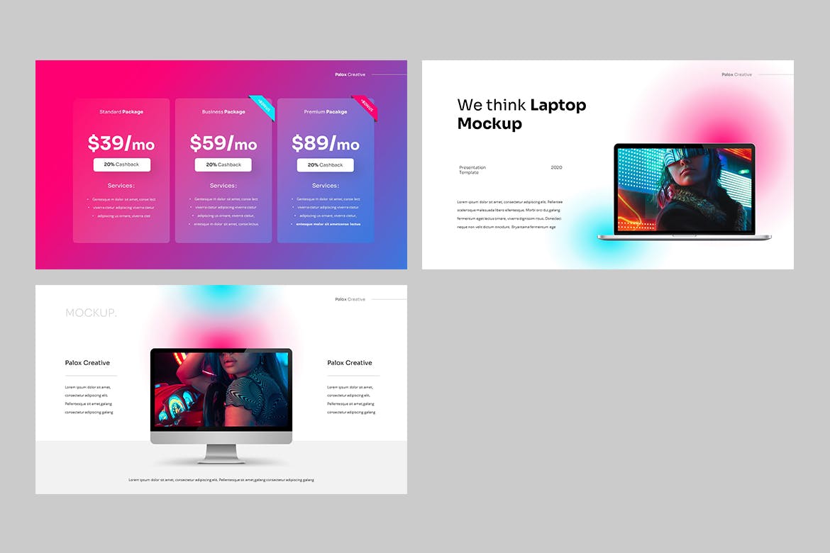 现代炫彩品牌营销策划提报幻灯片设计PPT+Keynote模板素材 PALOX - Creative Agency Powerpoint Template_img_2