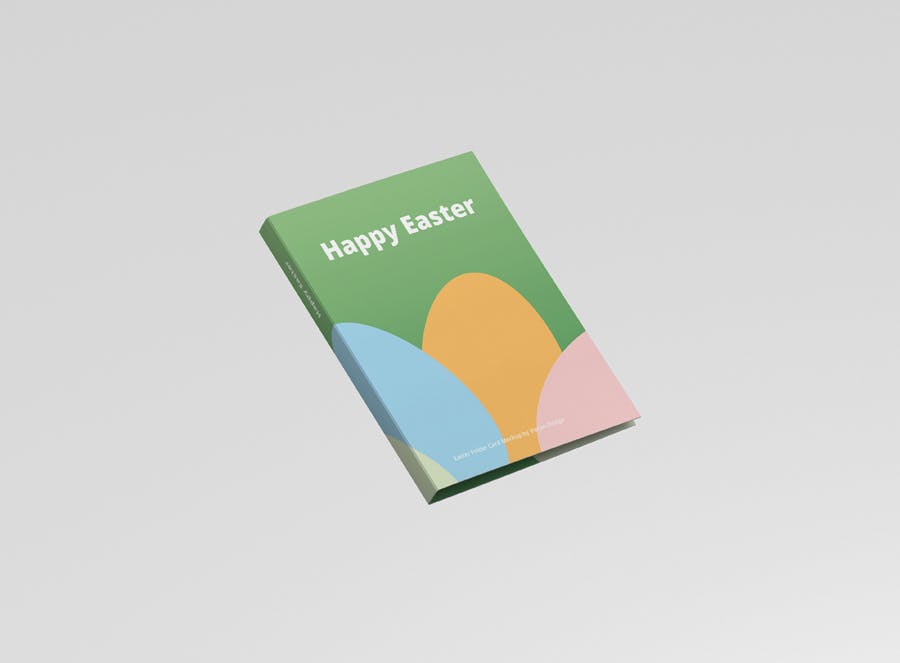 时尚带巧克力文件夹卡片设计样机素材 Easter Folder Card Mockup_img_2