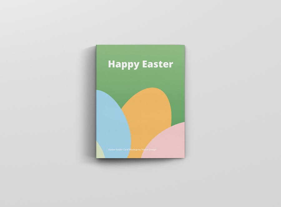 时尚带巧克力文件夹卡片设计样机素材 Easter Folder Card Mockup_img_2