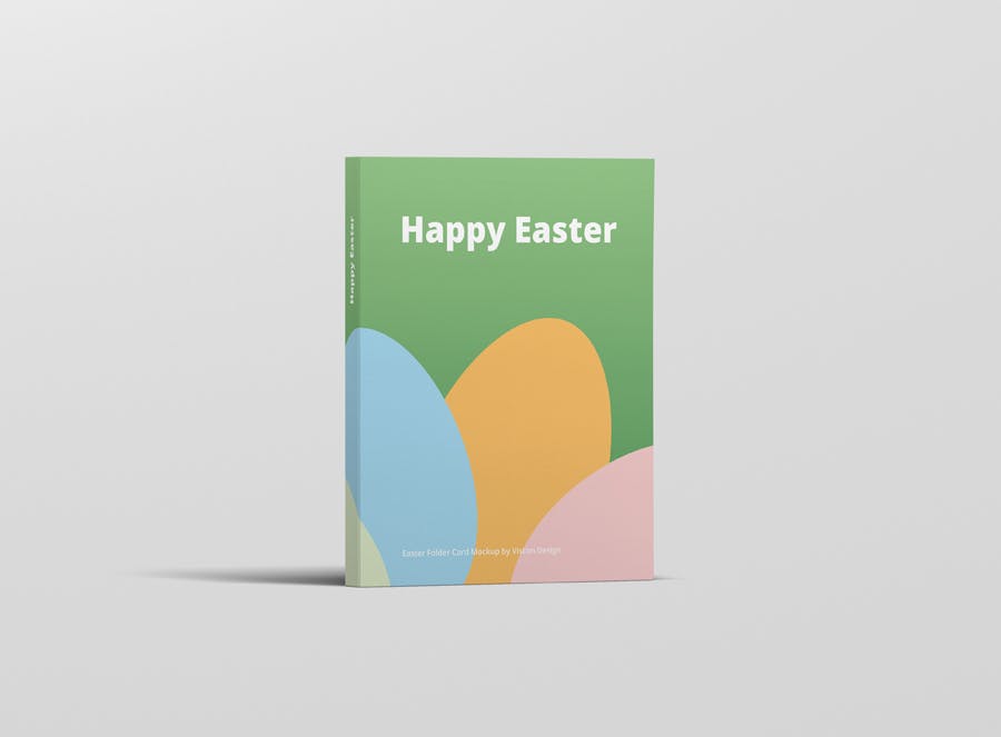 时尚带巧克力文件夹卡片设计样机素材 Easter Folder Card Mockup_img_2