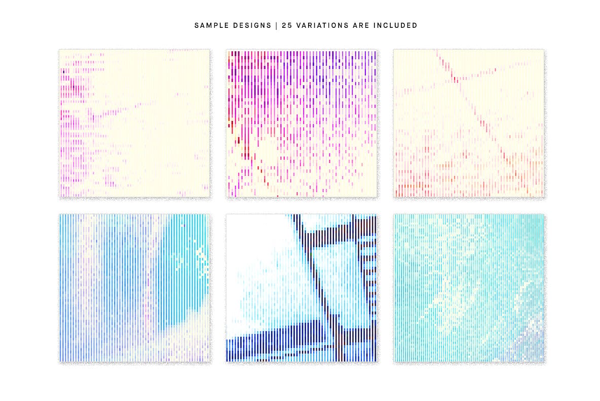 25张抽象故障光线纹理海报设计背景图片素材 Binary Patterns_img_2