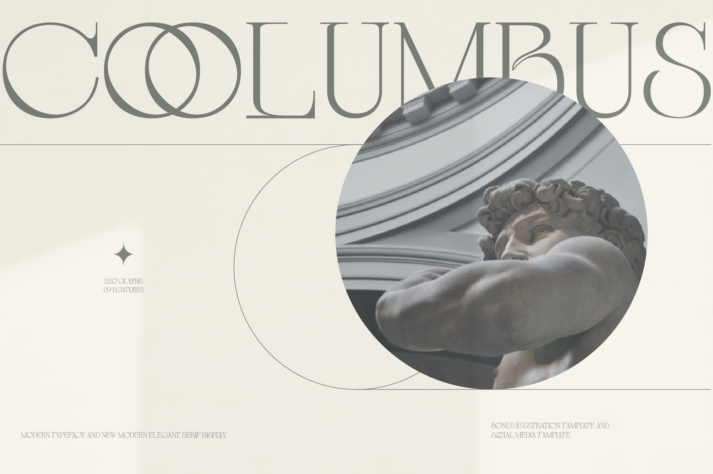优雅复古杂志海报标题徽标Logo设计衬线英文字体素材 Coolumbus Modern Serif Font_img_2