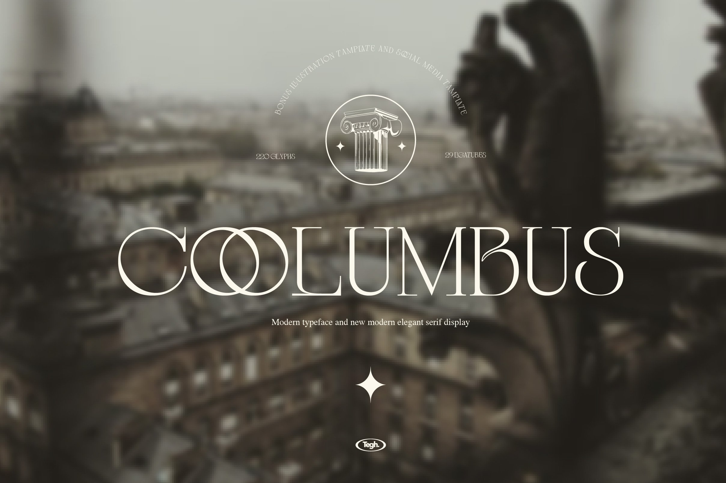 优雅复古杂志海报标题徽标Logo设计衬线英文字体素材 Coolumbus Modern Serif Font_img_2