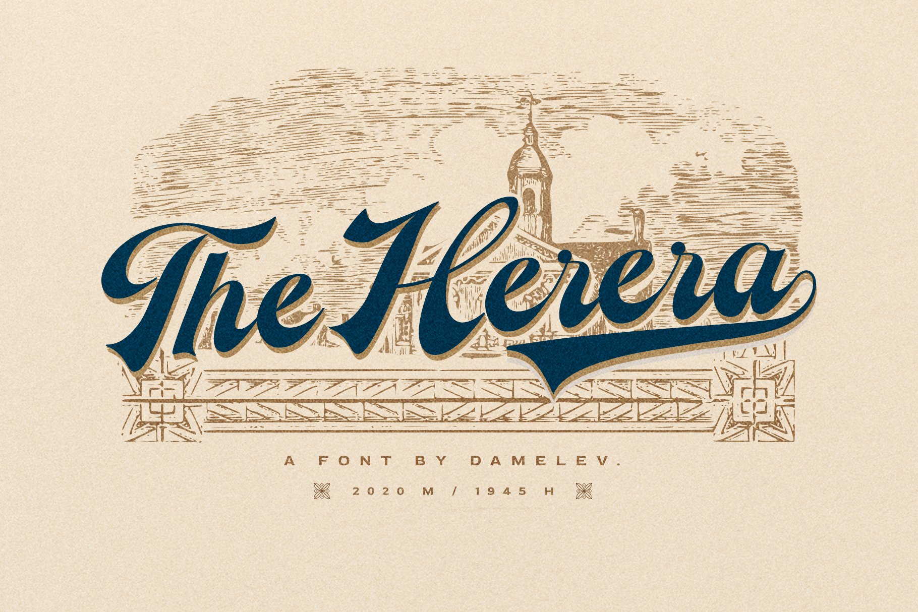 时尚复古海报标题徽标Logo手写英文字体设计素材 The Herera_img_2