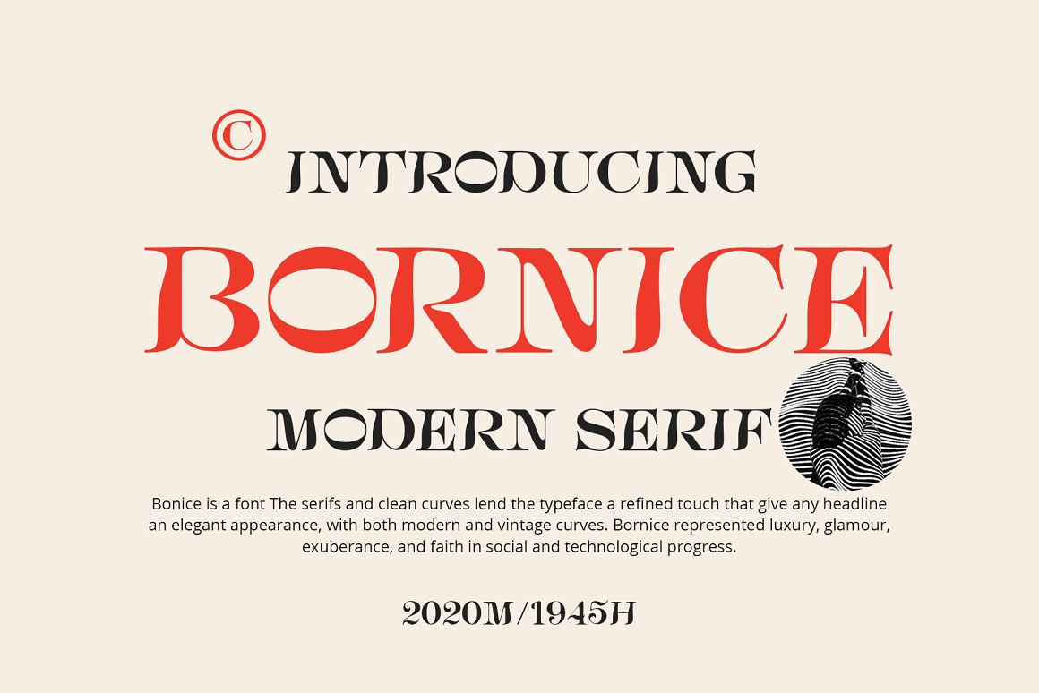 现代优雅复古酸性杂志海报标题徽标Logo衬线英文字体素材 Bornice Modern Serif_img_2