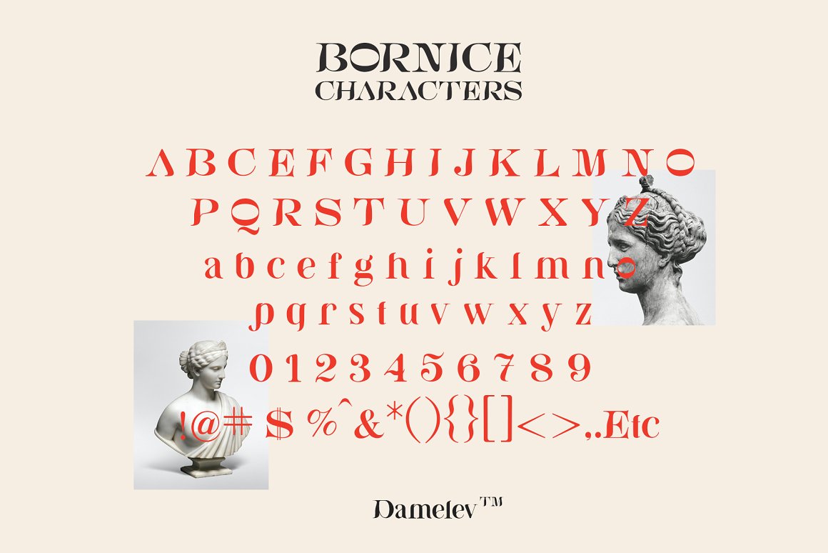 现代优雅复古酸性杂志海报标题徽标Logo衬线英文字体素材 Bornice Modern Serif_img_2