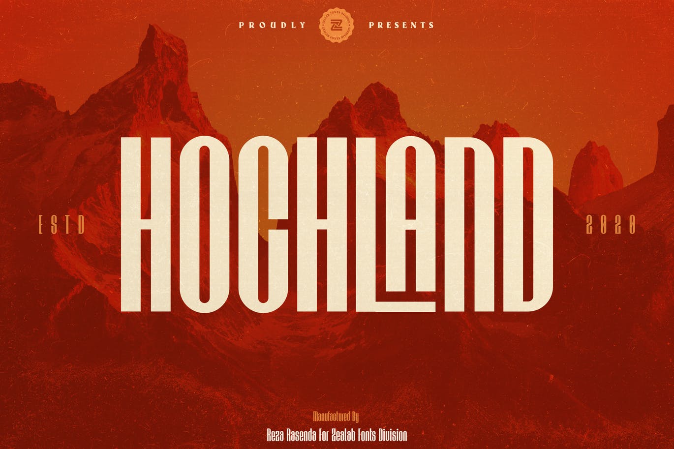 现代经典海报标题徽标Logo设计无衬线英文字体素材 HOCHLAND Font_img_2