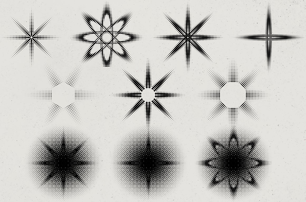 70多款圆形渐变半调海报徽标装饰图案设计矢量素材 Radial Halftone Gradients Collection_img_2