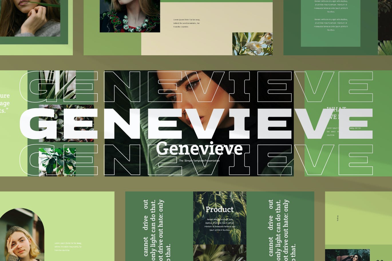 绿色系品牌策划提报图文排版设计PPT模板素材 Genevieve Powerpoint Template_img_2